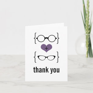 Remerciements Carte de remerciement Violet Lunettes Geek