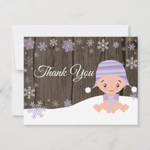Remerciements Carte de remerciement violette flocon de neige d'h