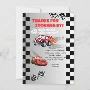 Remerciements Carte de remerciement voiture de course - Annivers
