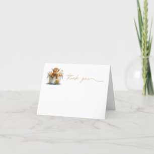 Remerciements Carte de remerciements, aquarelle ferme de vache é