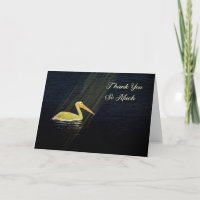 Carte de remerciements, Pélican jaune et poutres c