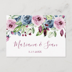 Remerciements Carte de réponse au code QR du Mariage Floral Vin