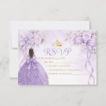 Carte de réponse Couronne de Quinceañera avec Ruba
