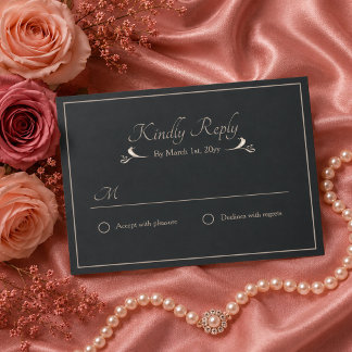 Remerciements Carte de réponse de mariage baroque de luxe