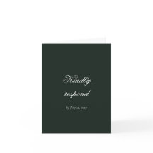 Carte de réponse de mariage Forest Green Rococo