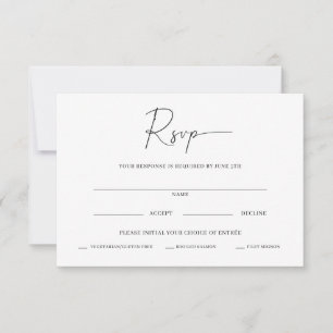 Remerciements Carte de réponse de mariage minimaliste