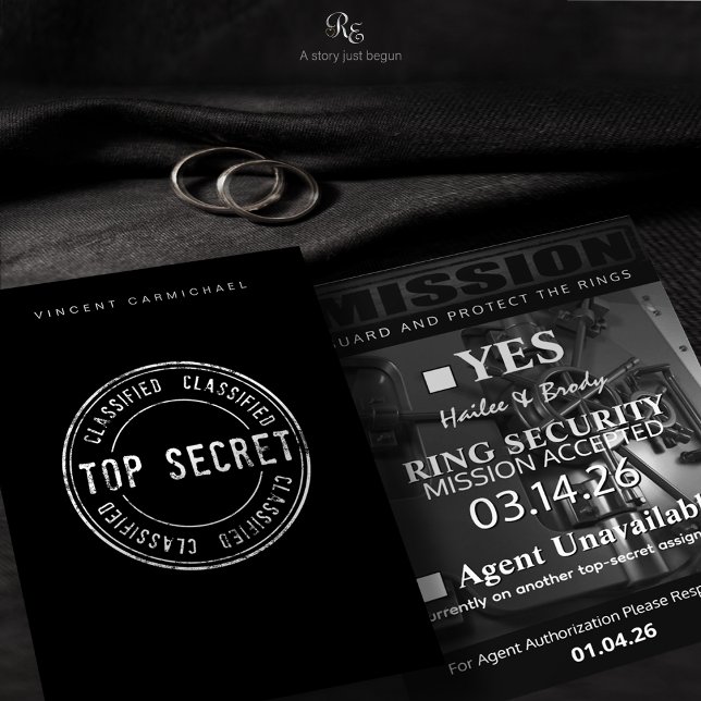 Remerciements Carte de réponse du porteur de bague (Top-secret response card for your Ring Security. Mission accepted or agent on another assignment.)