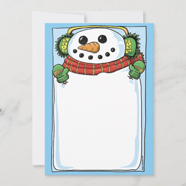 Remerciements Carte de résolution du Nouvel An Snowman (Devant)