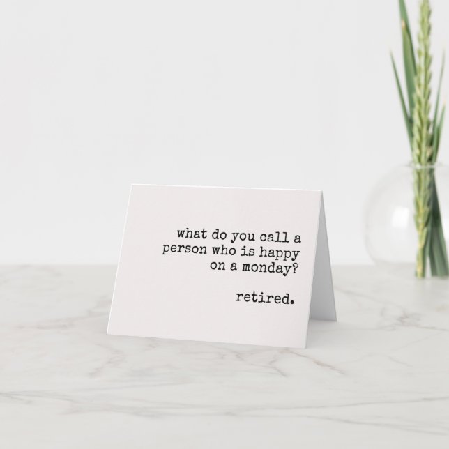 Remerciements carte de retraite amusante, retraite heureuse, fél (Devant)