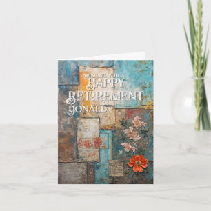 Remerciements Carte de retraite vintage avec art de collage flor