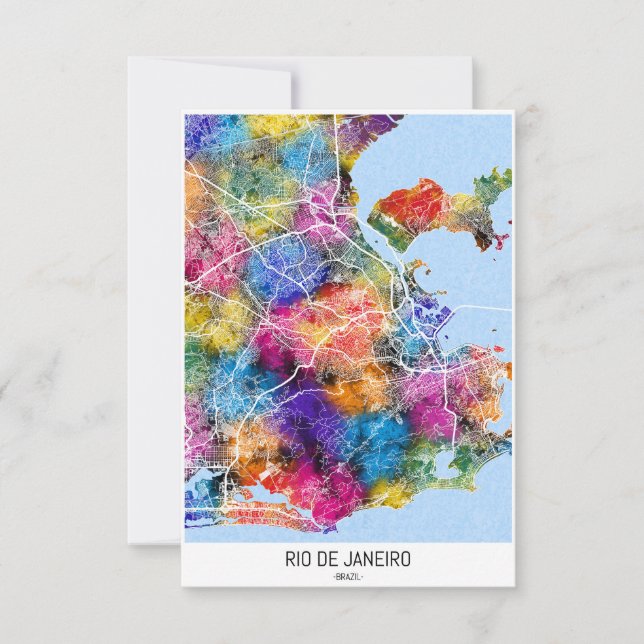 Remerciements Carte de Rio de Janeiro Brésil (Devant)