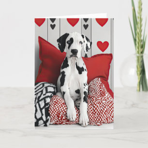 Remerciements Carte de Saint-Valentin Great Dane Puppy