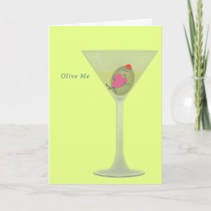 Remerciements Carte de Saint Valentin Olive et Martini