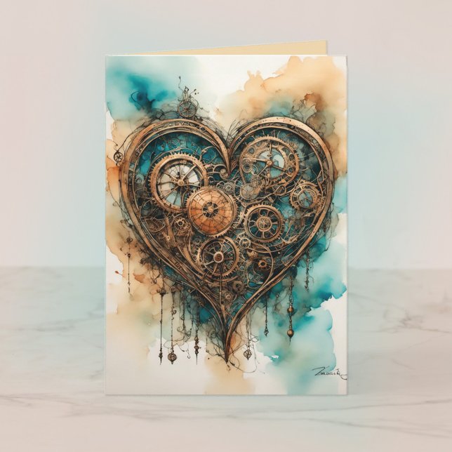 Remerciements Carte de Saint-Valentin Steampunk Love (Créateur téléchargé)