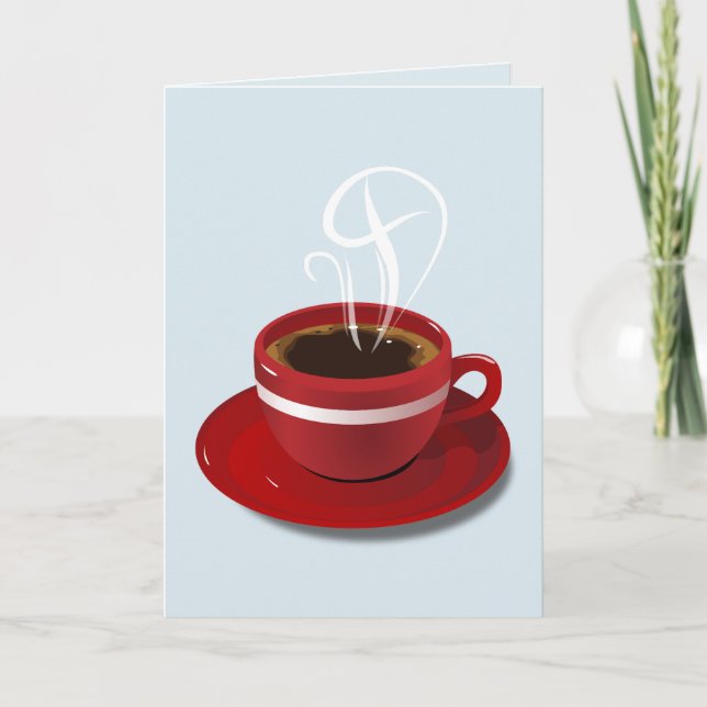 REMERCIEMENTS CARTE DE SALUT D'ANNIVERSAIRE DE CAFÉ (Devant)