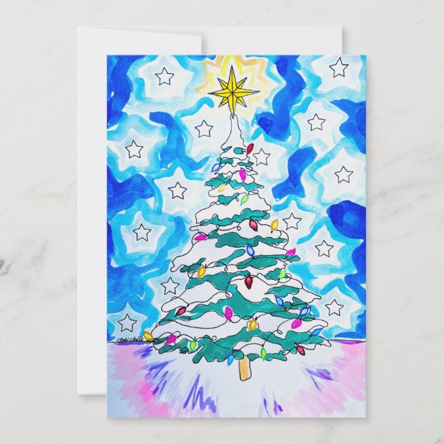 Remerciements Carte de sapin de Noël (Devant)