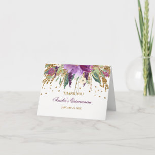 Remerciements Carte de scintillement de Quinceanera d'améthyste