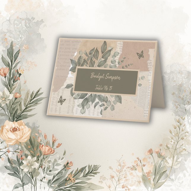 Remerciements carte de séjour mariage boho chic greenery (Créateur téléchargé)