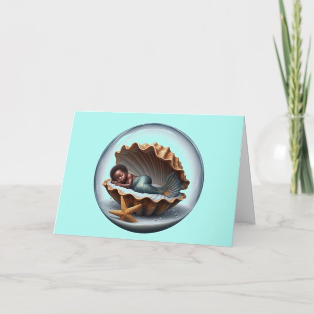Remerciements Carte de sirène africaine pour bébé (Devant)