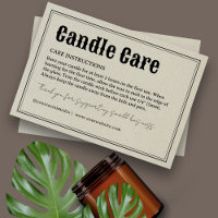 Carte de soins aux bougies vintage Retro Typograph
