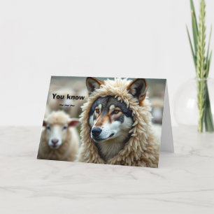 REMERCIEMENTS CARTE DE SOUTIEN DE VÊTEMENTS DE SHEEP