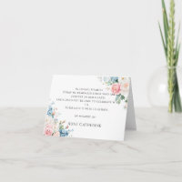 Carte de souvenir de mariage élégante à fleurs ros