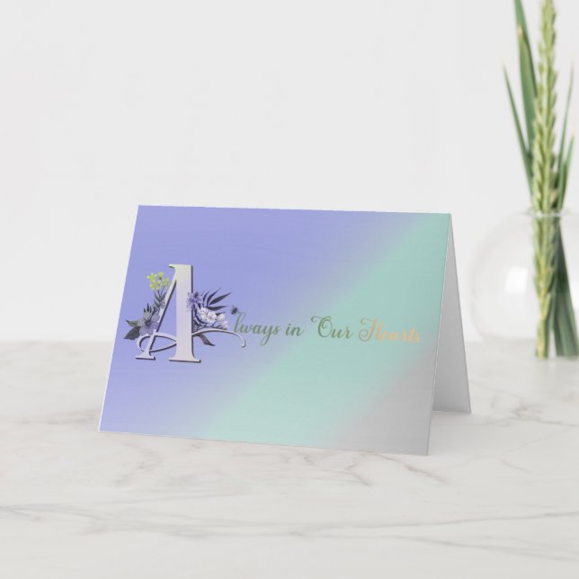 Remerciements Carte de souvenir Toujours dans nos coeurs (Devant)
