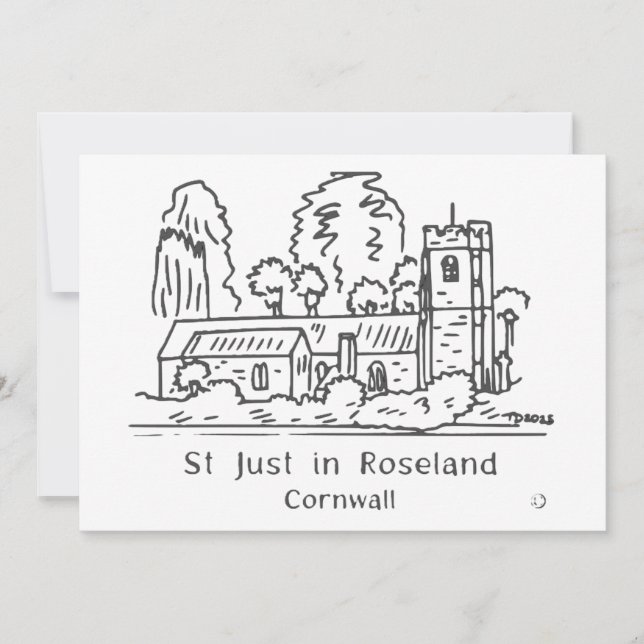 Remerciements carte de St Just in Roseland (Devant)