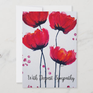 Remerciements Carte de Sympathie de Poppy Love Flat