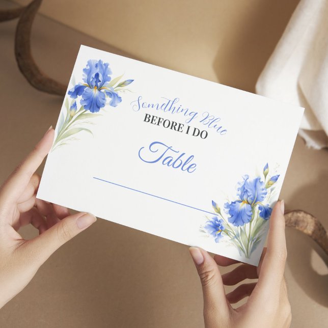 Remerciements Carte de table de mariage Something Blue (Something Blue Bridal Shower Table Place Card
)