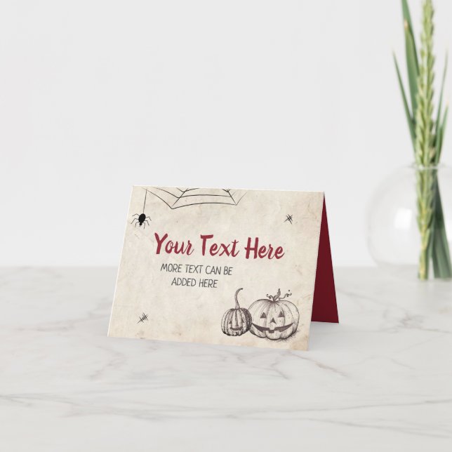 Remerciements Carte de tente pliable de table magique Citrouille (Devant)
