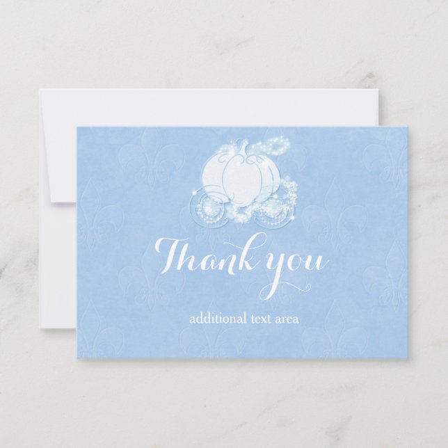 Remerciements Carte de transport Cinderella Blue Royal Princess (Devant)