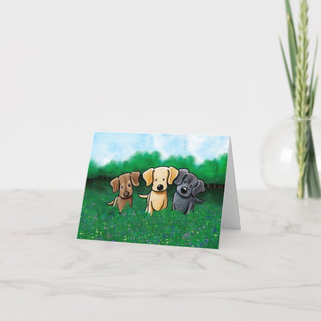 Remerciements Carte de trio de chiens Labrador (Devant)