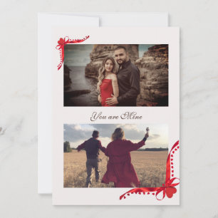 Remerciements Carte de vacances au cadre photo en ruban rouge