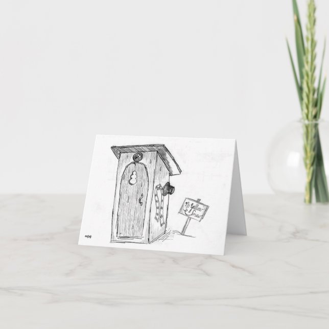 Remerciements Carte de vacances Humour Snowman .. hors de la mai (Devant)