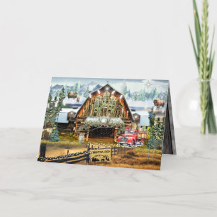 Remerciements Carte de vacances Noël à feuillage persistant Gran