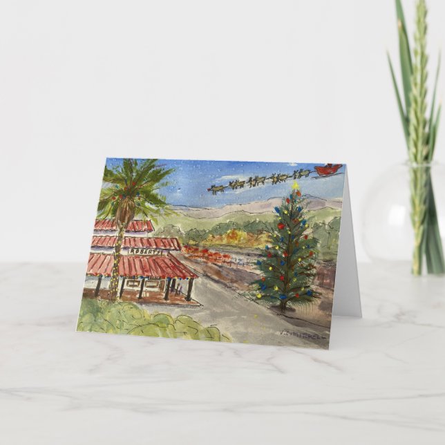 Remerciements Carte de vacances père Noël à Woodside (Devant)