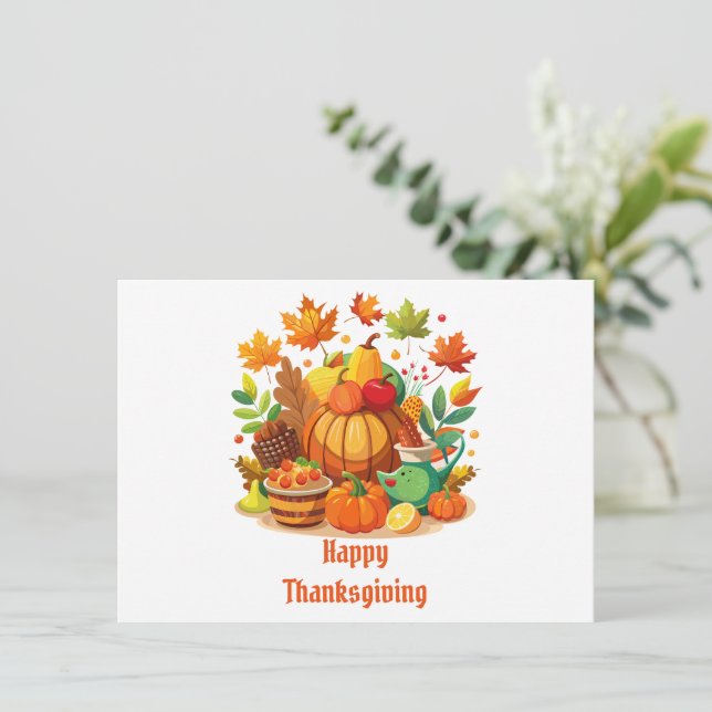 Remerciements Carte de vacances Thanksgiving (Debout devant)