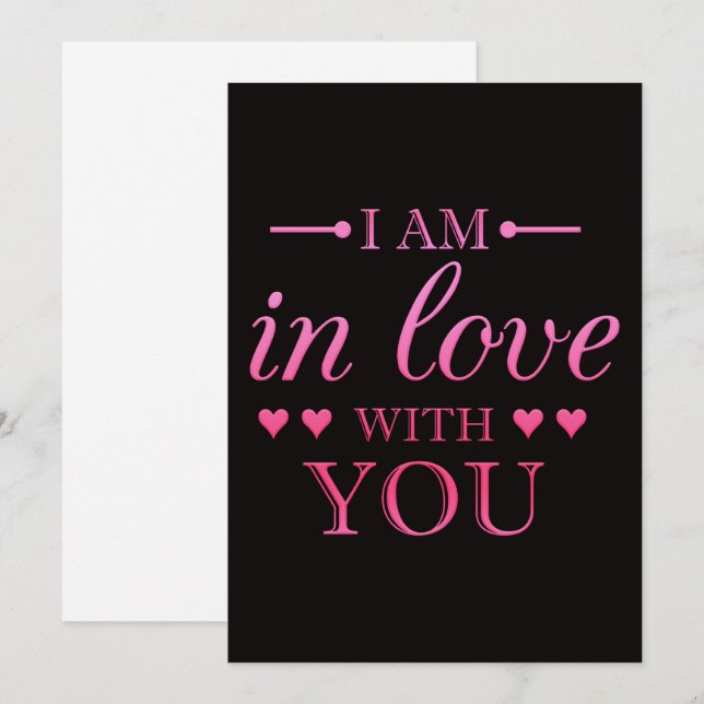 Remerciements carte de valentines amoureuses (Devant / Derrière)