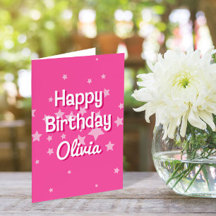 Remerciements Carte de voeux Anniversaire Retro Pretty Rose Star