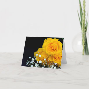 Remerciements Carte de vœux aux roses jaunes