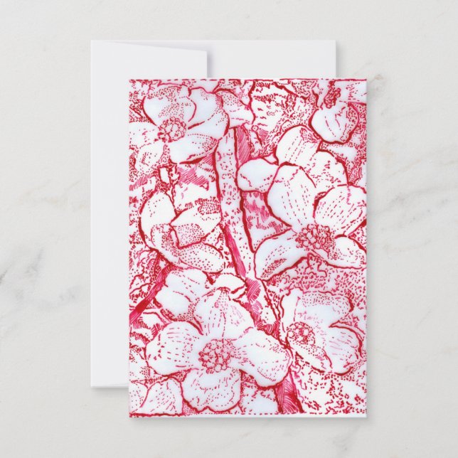 Remerciements Carte de vœux avec des fleurs rouges  (Devant)