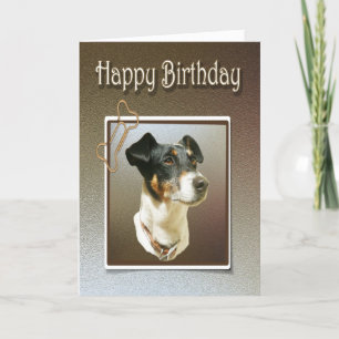 Remerciements carte de voeux avec jack russell dog