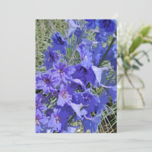Remerciements Carte de vœux avec motif de fleur de delphinium "S