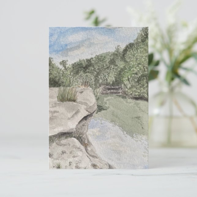 Remerciements Carte de vœux avec scène naturelle (Debout devant)
