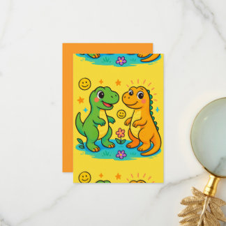 Remerciements Carte de vœux bébé Dino