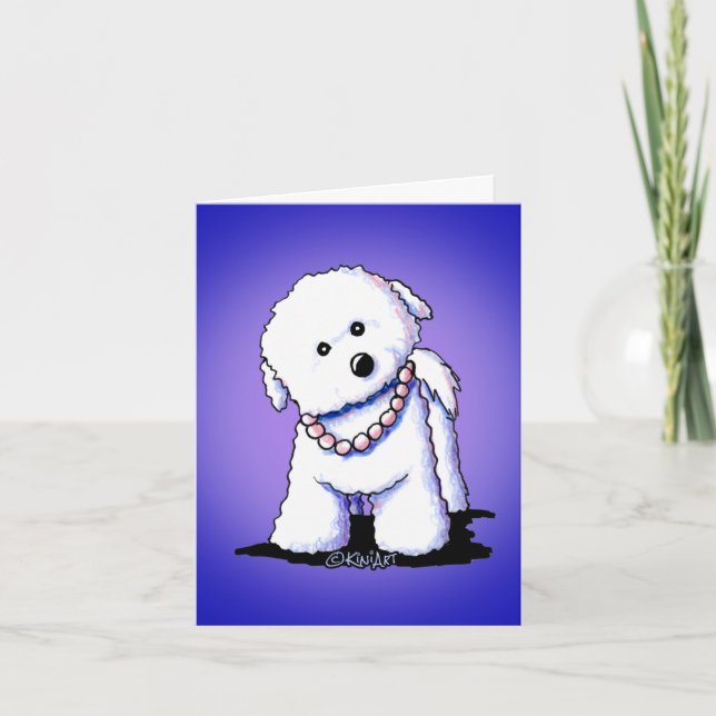 Remerciements Carte de vœux Bichon en perles (Devant)