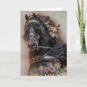 Remerciements Carte de vœux Black Horse Frison