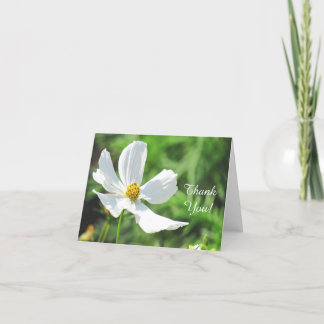 Remerciements Carte de voeux blanche de fleur de cosmos