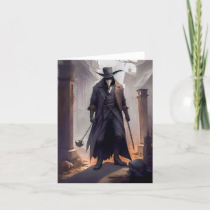 Remerciements Carte de voeux blanche "Plague Doctor"